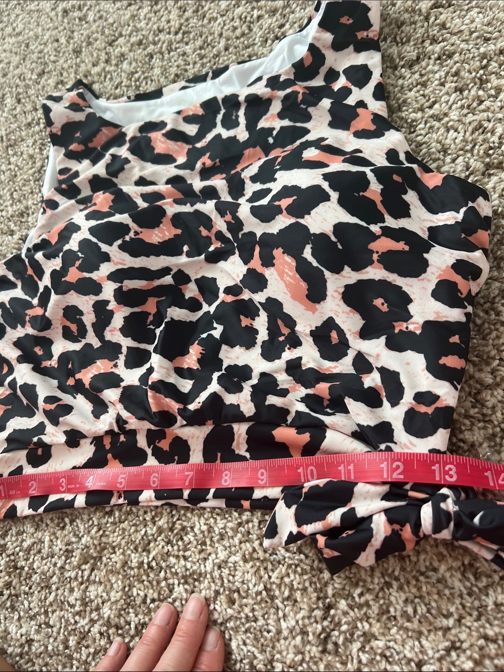 NWOT Sporty Leopard Print Tankini Top and Black High-Waist Bottoms - Size XL - Picture 11 of 14